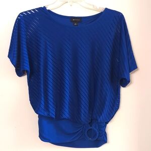 Vintage AB Studio Blue Embellished Waist top size Small